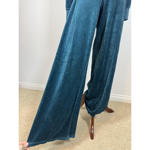 Juicy Couture Vintage Tracksuit Set Women Medium Blue Velour Hoodie Made USA Y2K - Picture 6 of 16